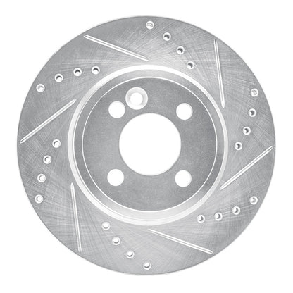 R1 Concepts R1 07-15 Mini Cooper (Excl Clubman) Front Right Drilled & Slotted Silver Brake Rotor