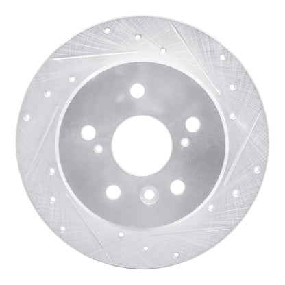 R1 Concepts R1 92-03 Lexus RX300 Rear Right Drilled & Slotted Silver Brake Rotor