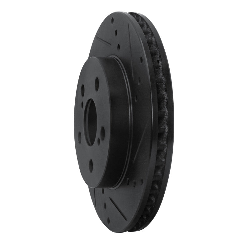 R1 Concepts R1 16-22 Toyota Corolla (US/Canada) Front Right Drilled & Slotted Black Brake Rotor