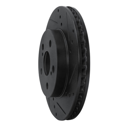R1 Concepts R1 16-22 Toyota Corolla (US/Canada) Front Right Drilled & Slotted Black Brake Rotor