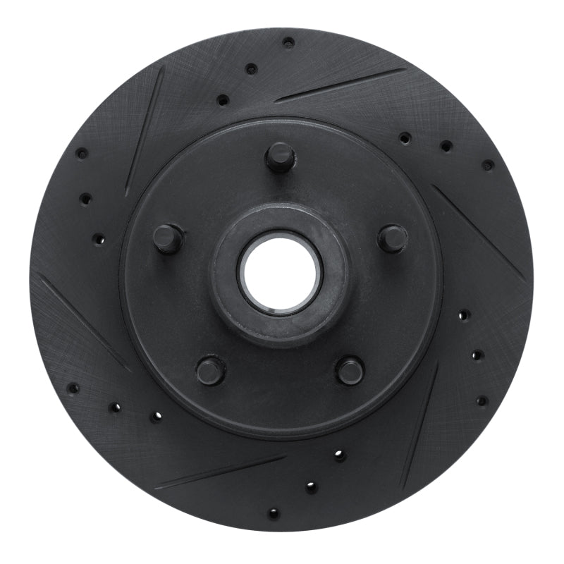 R1 Concepts R1 73-73 Ford Gran Torino Front Left Drilled & Slotted Black Brake Rotor