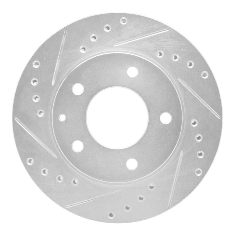 R1 Concepts R1 93-03 Ford Probe Front Left Drilled & Slotted Silver Brake Rotor