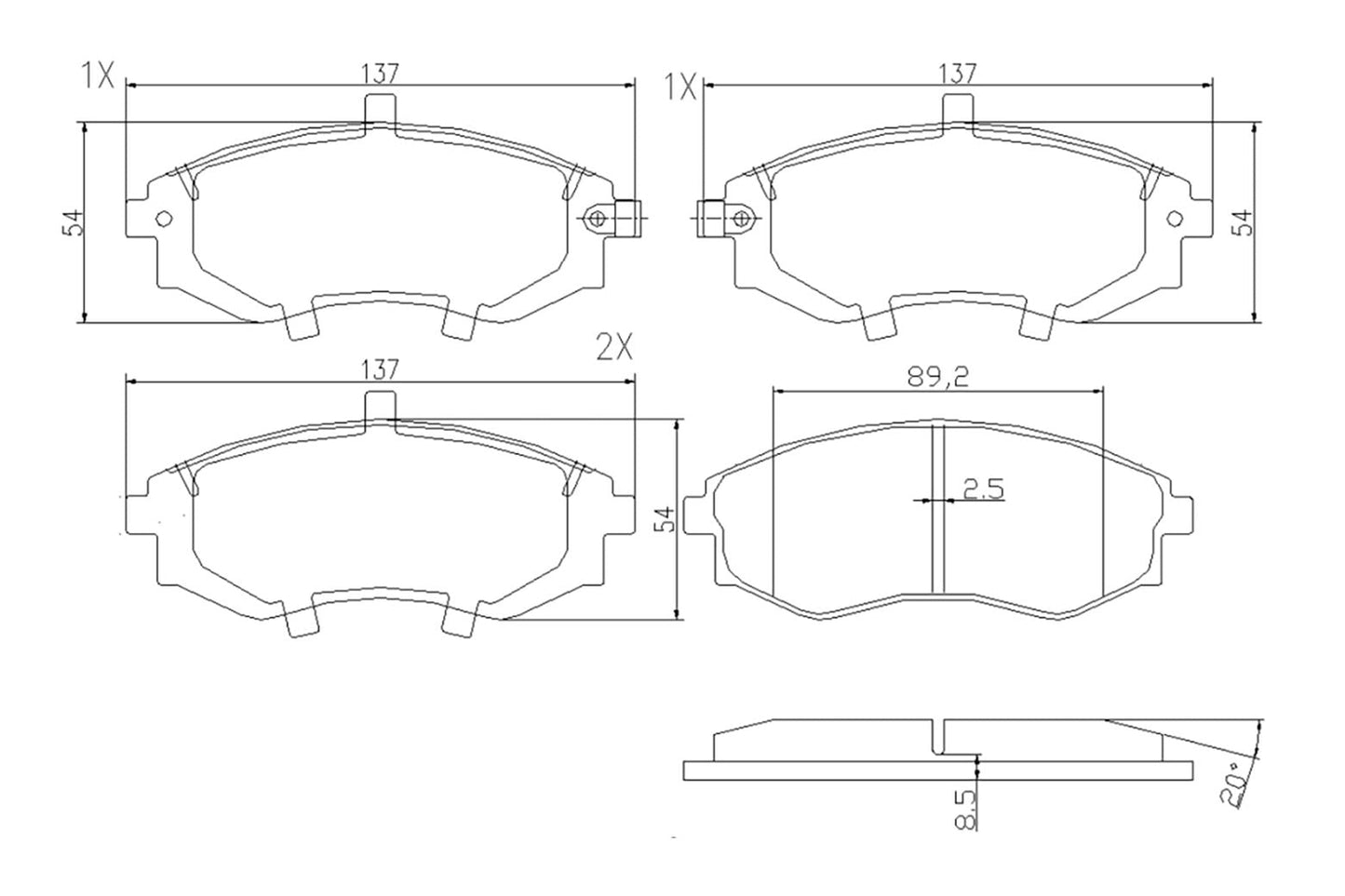 BOGAP Y8210109 Brake Pad Set, Disc Brake