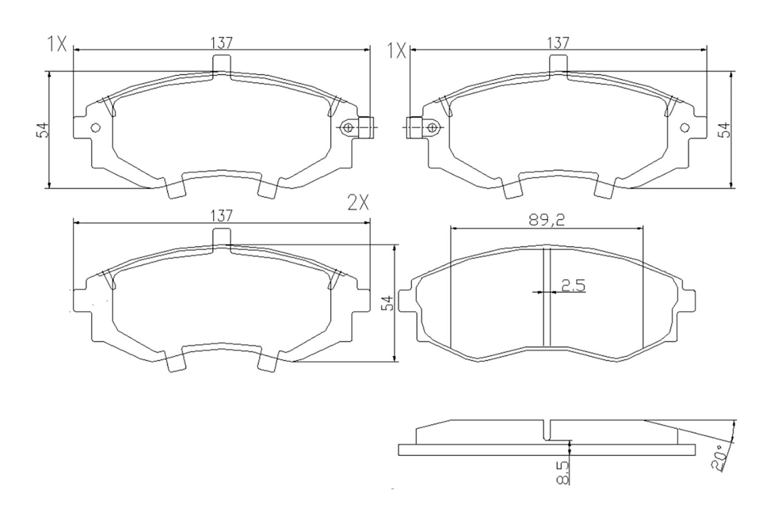 BOGAP Y8210109 Brake Pad Set, Disc Brake