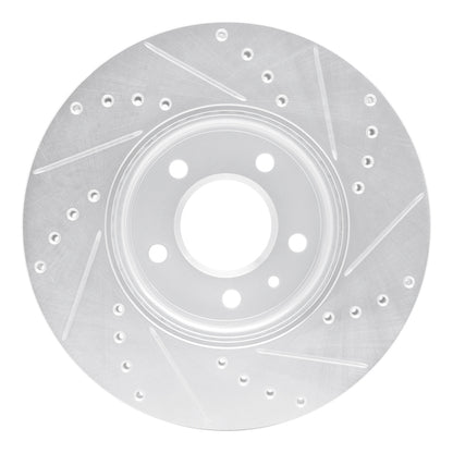R1 Concepts R1 13-25 Cadillac ATS Front Left Drilled & Slotted Silver Brake Rotor