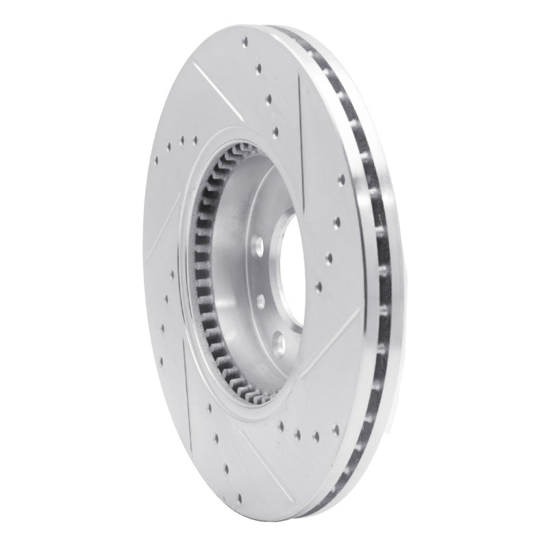 R1 Concepts R1 06-13 Ford Fusion Front Left Drilled & Slotted Silver Brake Rotor