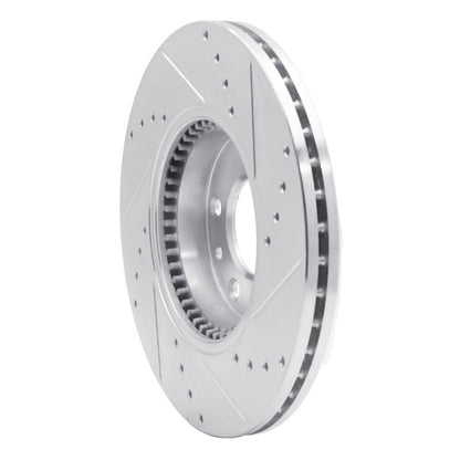 R1 Concepts R1 06-13 Ford Fusion Front Left Drilled & Slotted Silver Brake Rotor