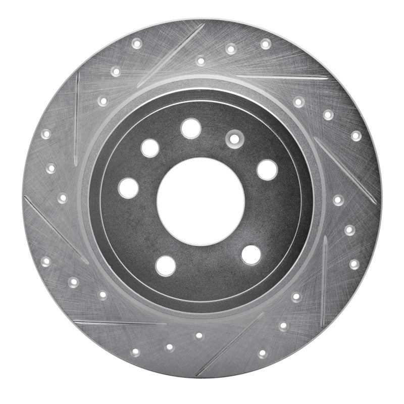 R1 Concepts R1 99-10 Saab 9-5 Rear Left Drilled & Slotted Silver Brake Rotor