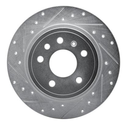 R1 Concepts R1 99-10 Saab 9-5 Rear Left Drilled & Slotted Silver Brake Rotor