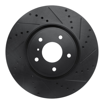 R1 Concepts R1 05-14 Infiniti FX45 Front Right Drilled & Slotted Black Brake Rotor