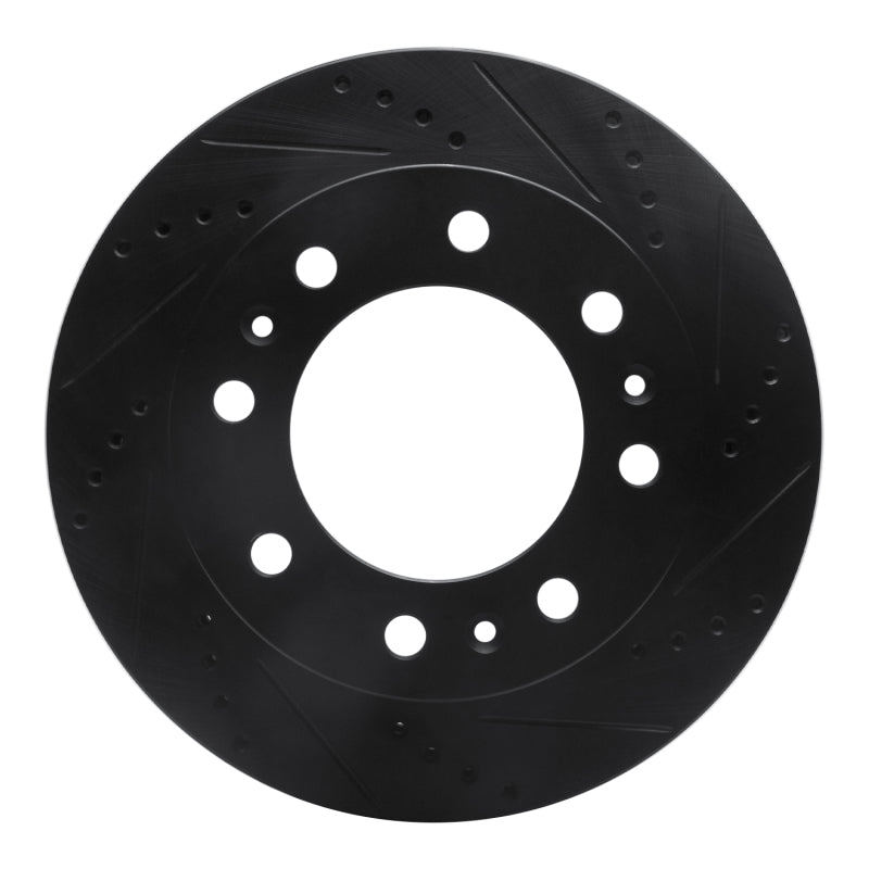 R1 Concepts R1 06-11 Cadillac DTS Front Right Drilled & Slotted Black Brake Rotor