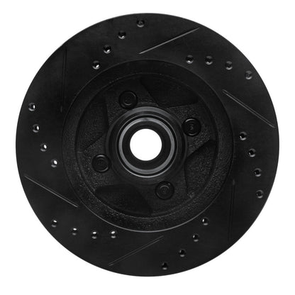 R1 Concepts R1 87-88 Ford Thunderbird Front Right Drilled & Slotted Black Brake Rotor