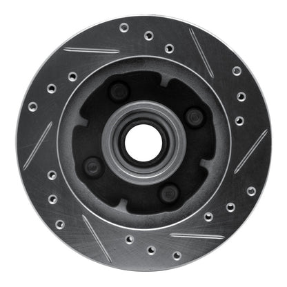 R1 Concepts R1 74-80 Ford Mustang II Front Left Drilled & Slotted Silver Brake Rotor