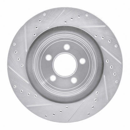R1 Concepts R1 06-23 Dodge Magnum Rear Right Drilled & Slotted Silver Brake Rotor