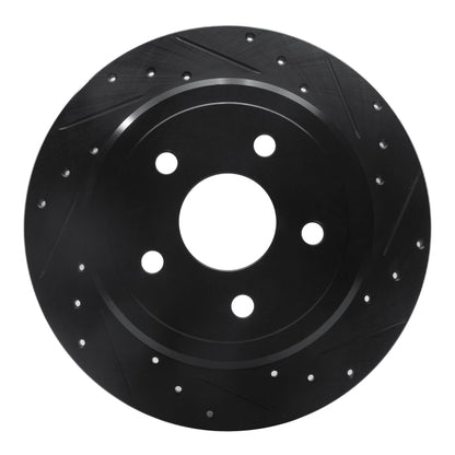 R1 Concepts R1 05-10 Jeep Commander Rear Right Drilled & Slotted Black Brake Rotor