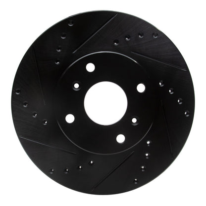 R1 Concepts R1 98-99 Acura CL Front Left Drilled & Slotted Black Brake Rotor