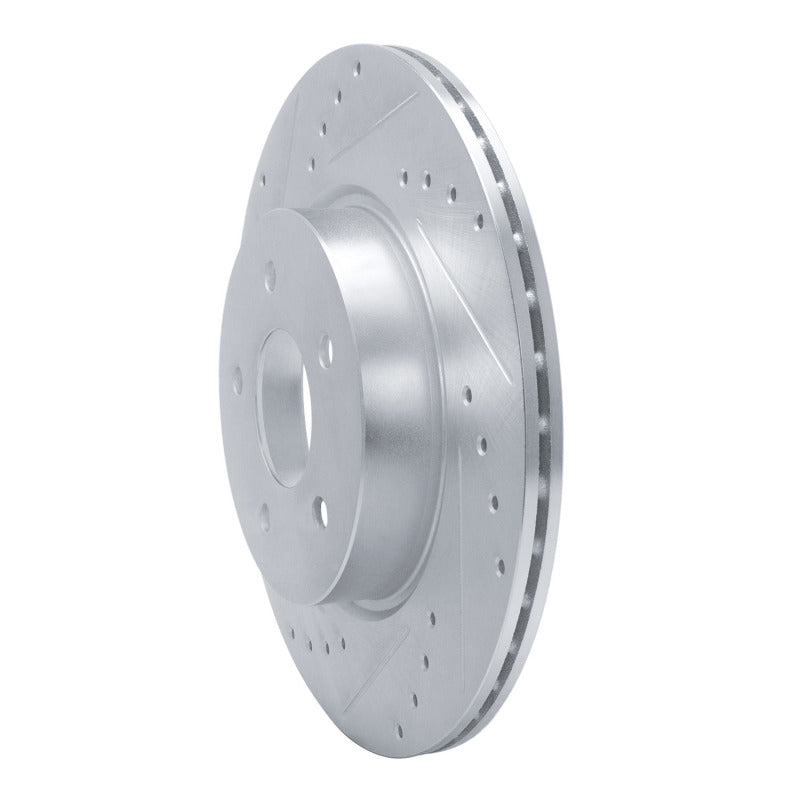 R1 Concepts R1 19-24 Infiniti QX50 Rear Left Drilled & Slotted Silver Brake Rotor