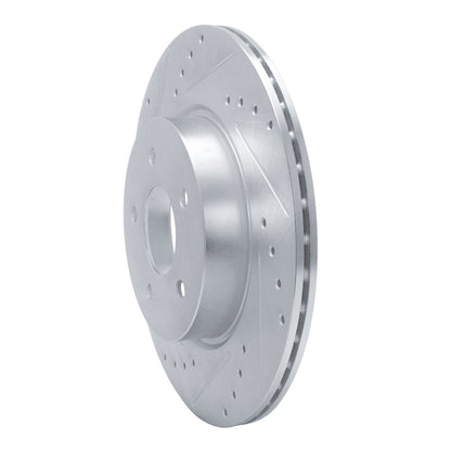 R1 Concepts R1 19-24 Infiniti QX50 Rear Left Drilled & Slotted Silver Brake Rotor