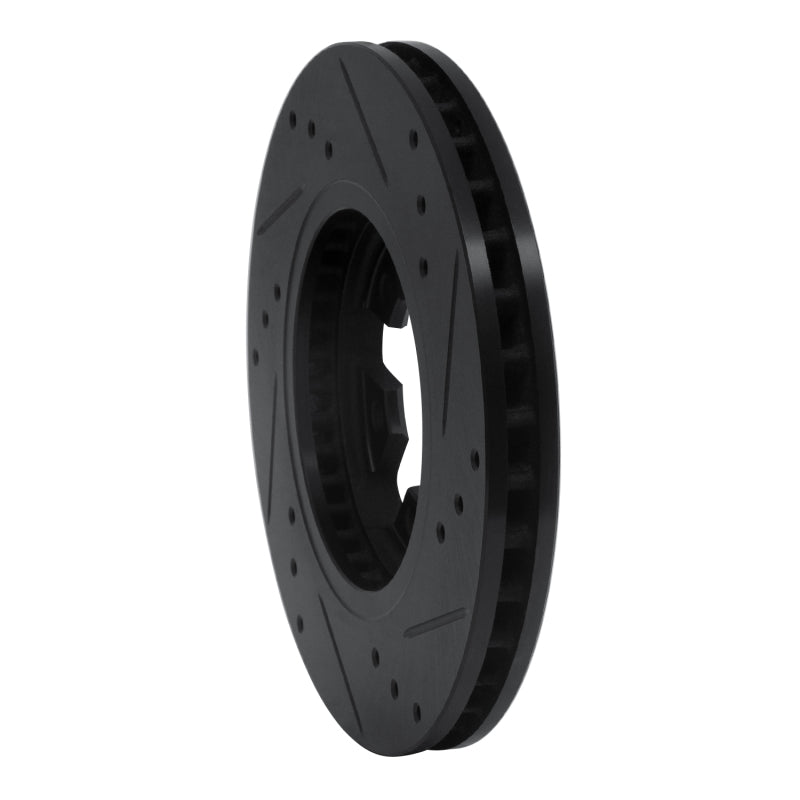 R1 Concepts R1 85-12 Nissan NP300 (Mexico) Front Left Drilled & Slotted Black Brake Rotor