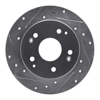R1 Concepts R1 97-01 Acura Integra Rear Left Drilled & Slotted Silver Brake Rotor