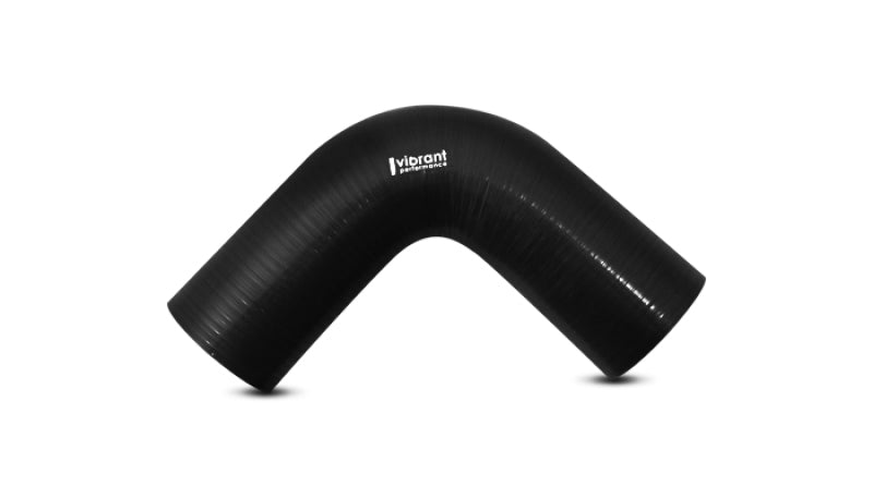 Vibrant 4 Ply Reinforced Silicone Elbow Connector - 3in I.D. - 90 deg. Elbow (BLACK)