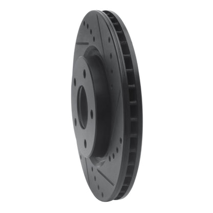 R1 Concepts R1 14-23 Nissan Rogue Front Right Drilled & Slotted Black Brake Rotor