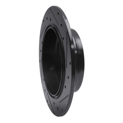 R1 Concepts R1 02-04 Honda CR-V Rear Left Drilled & Slotted Black Brake Rotor