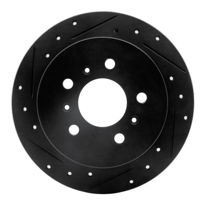 R1 Concepts R1 06-10 Buick Allure Rear Left Drilled & Slotted Black Brake Rotor