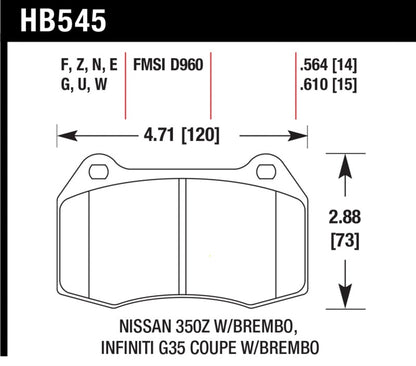 Hawk Performance Hawk 04-09 Infiniti G35 3.5L Base Brembo Brakes OE Incl. Pin Clips Shims Front ER-1 Brake Pads