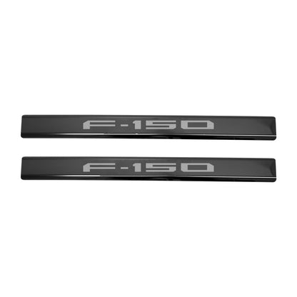 Putco 15-20 Ford F-150 - Regular Cab & SuperCab w/ F-150 Etching (2pcs) Black Platinum Door Sill
