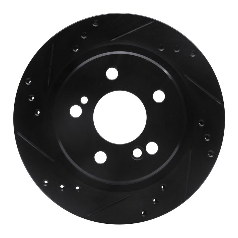 R1 Concepts R1 92-95 Mercedes-Benz E420 Rear Left Drilled & Slotted Black Brake Rotor