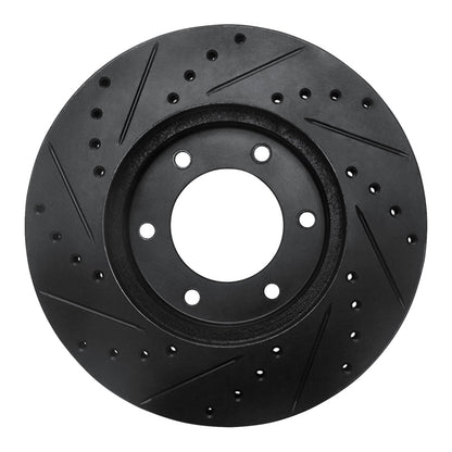 R1 Concepts R1 93-98 Toyota T100 Front Right Drilled & Slotted Black Brake Rotor