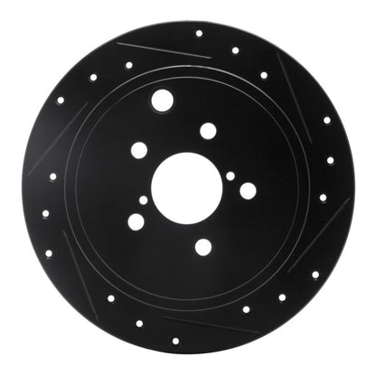 R1 Concepts R1 08-15 Subaru Outback Rear Right Drilled & Slotted Black Brake Rotor