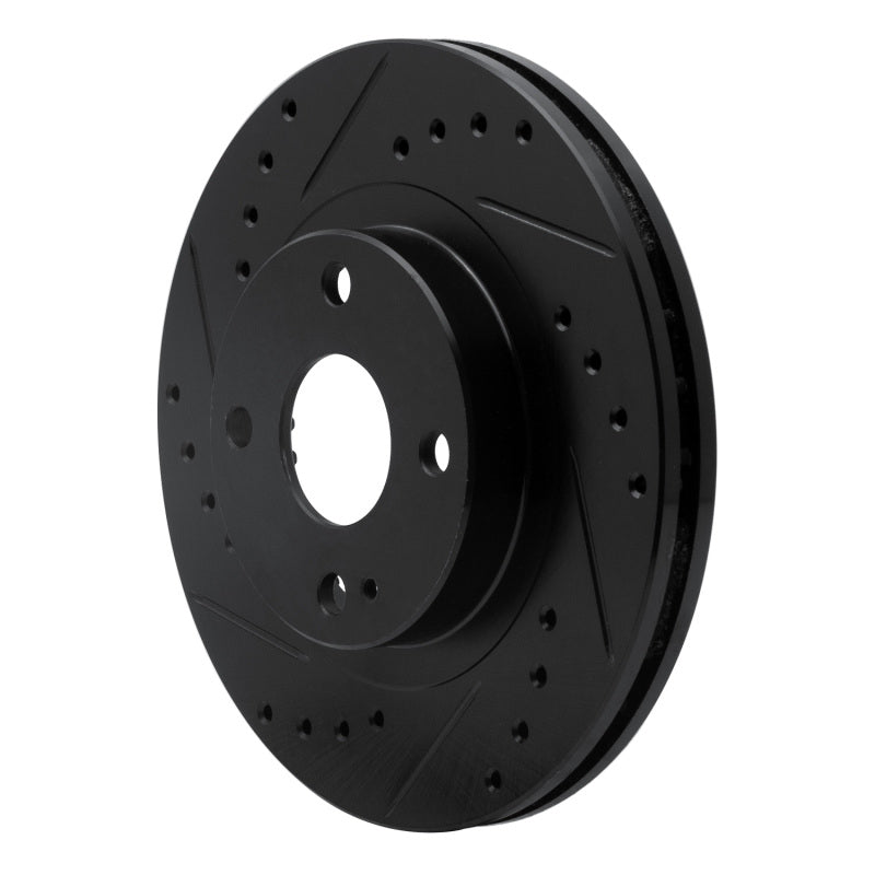 R1 Concepts R1 99-03 Mazda Protege Front Left Drilled & Slotted Black Brake Rotor