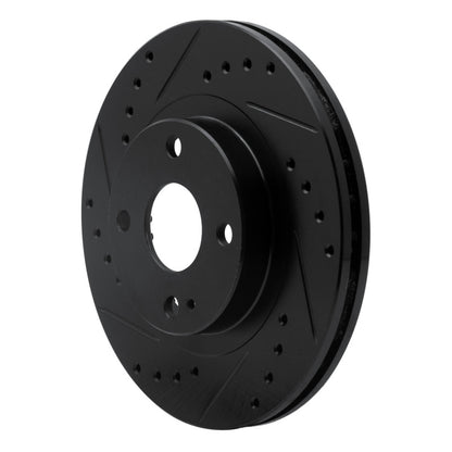 R1 Concepts R1 99-03 Mazda Protege Front Left Drilled & Slotted Black Brake Rotor