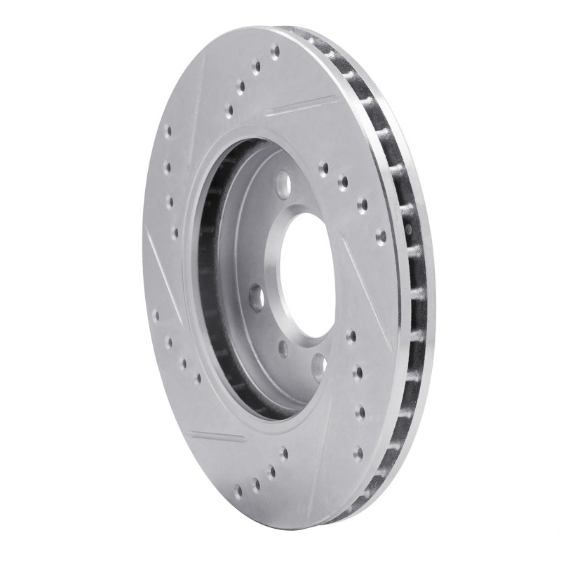 R1 Concepts R1 84-91 BMW 325 Front Right Drilled & Slotted Silver Brake Rotor