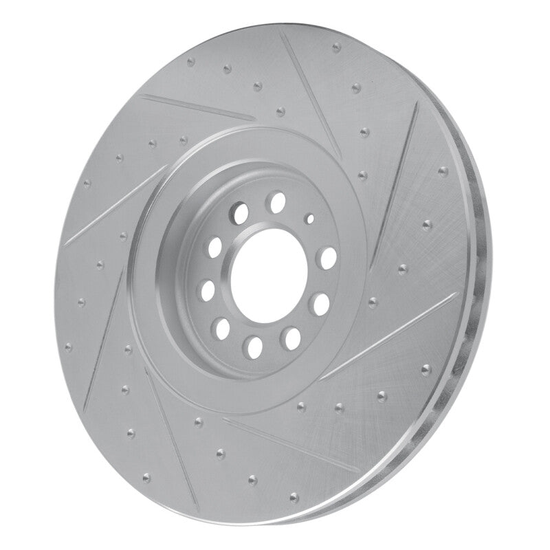 R1 Concepts R1 04-06 Audi TT Quattro Left Front Drilled & Slotted Silver Brake Rotor
