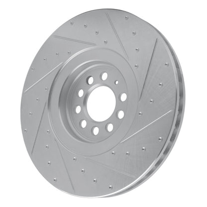 R1 Concepts R1 04-06 Audi TT Quattro Left Front Drilled & Slotted Silver Brake Rotor