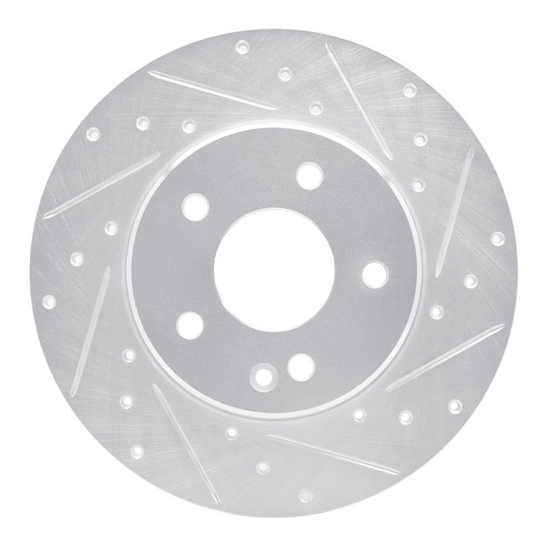 R1 Concepts R1 97-98 Mercedes-Benz C230 Front Right Drilled & Slotted Silver Brake Rotor