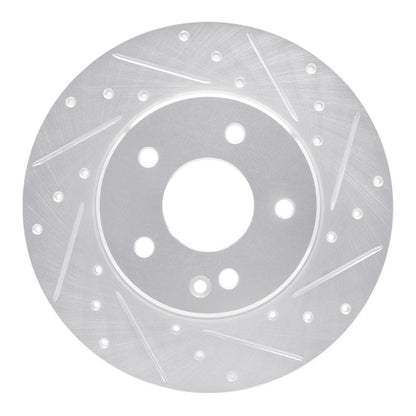 R1 Concepts R1 97-98 Mercedes-Benz C230 Front Right Drilled & Slotted Silver Brake Rotor