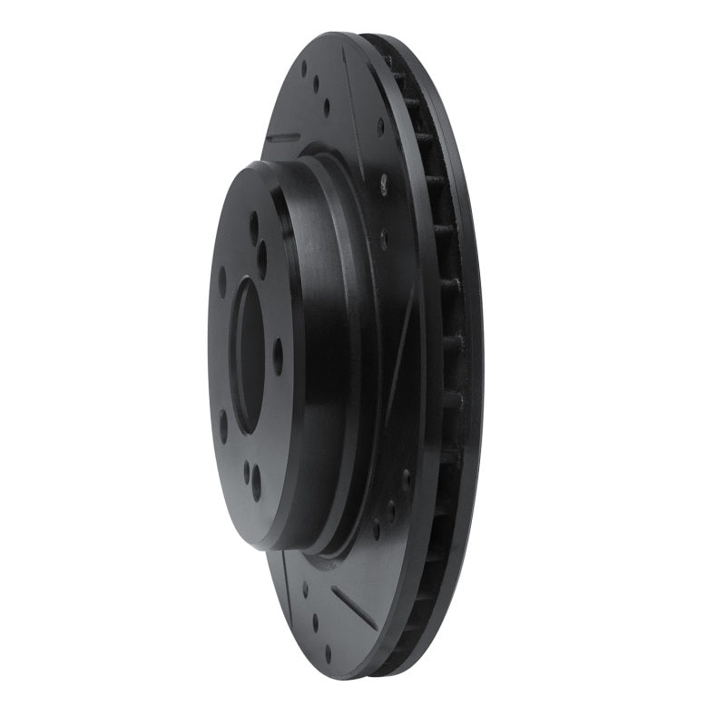 R1 Concepts R1 92-94 Mercedes-Benz 500E Rear Right Drilled & Slotted Black Brake Rotor