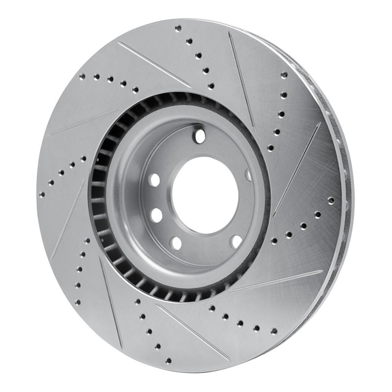 R1 Concepts R1 08-09 Porsche CAYENNE Front Left Drilled & Slotted Silver Brake Rotor
