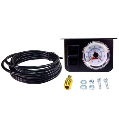 Kleinn Air Horns Kleinn Illuminated Dual Needle 160 PSI Dash Panel Gauge Kit w/ On/Off Switch