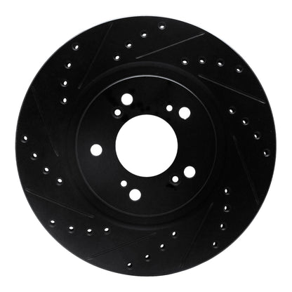 R1 Concepts R1 97-05 Acura NSX Front Left Drilled & Slotted Black Brake Rotor