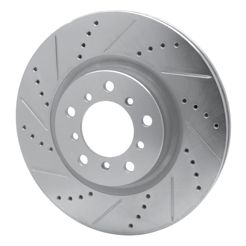 R1 Concepts R1 2001-2006 BMW M3 Right Front Drilled & Slotted Silver Brake Rotor