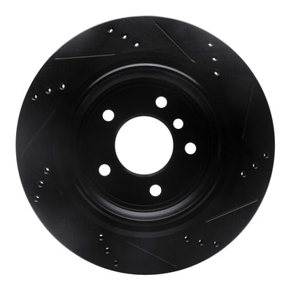 R1 Concepts R1 95-02 BMW Z3 Right Rear Drilled & Slotted Black Brake Rotor