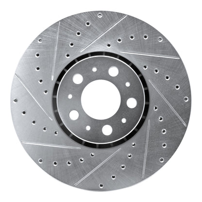 R1 Concepts R1 03-14 Volvo XC90 Front Left Drilled & Slotted Silver Brake Rotor