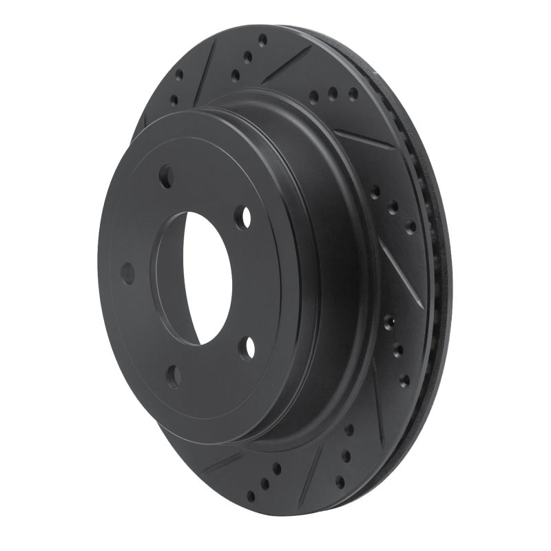 R1 Concepts R1 04-06 Ford Econoline Rear Left Drilled & Slotted Black Brake Rotor
