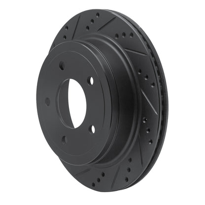 R1 Concepts R1 04-06 Ford Econoline Rear Left Drilled & Slotted Black Brake Rotor