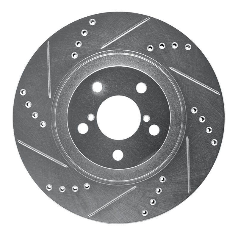 R1 Concepts R1 04-25 Scion FR-S Front Left Drilled & Slotted Silver Brake Rotor